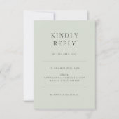 Minimalist Typography Pale Sage RSVP Kaartje (Voorkant)