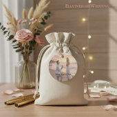 Minimalist Typography Photo Wedding Round Bedankjes Labels