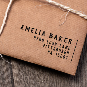 Minimalist Typography Simple Modern Return Address Rubberstempel