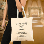 Minimalist Typography Style Wedding Tote Bag