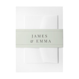 Minimalist Typography Wedding | Pale Sage Uitnodigingen Wikkel