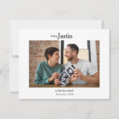 Minimalist Ultrasound photo Baby Announcement Card Bedankkaart (Achterkant)