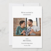 Minimalist Ultrasound Pregnancy Announcement Card Kaart (Voorkant)