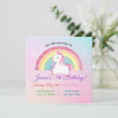 Minimalist Unicorn Rainbow Glitter verjaardag Kaart (Staand voorkant)