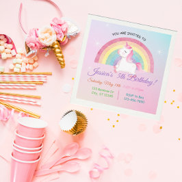 Minimalist Unicorn Rainbow Glitter verjaardag Kaart