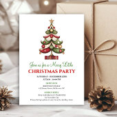 Minimalist unique Christmas tree festive invites Kaart