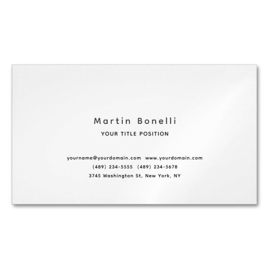 Minimalist Unique Classical Simple Black White Magnetisch Visitekaartje (Voorkant)