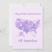 Minimalist United States Map Pink Purple Art