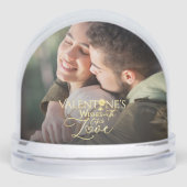 Minimalist Valentine’s Modern Photo Calligraphy Sneeuwbol (Voorkant)