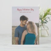 Minimalist Valentine's Day Custom Photo Card Kaart (Staand voorkant)