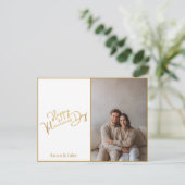 Minimalist Valentine's Day Custom Photo & Text  Briefkaart (Staand voorkant)