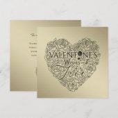 Minimalist Valentine's Day  Line Art Feestdagenkaart (Voorkant / Achterkant)