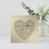 Minimalist Valentine's Day  Line Art Feestdagenkaart (Staand voorkant)