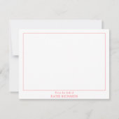 Minimalist Van het bureau van Square Border Pink Notitiekaartje (Voorkant)