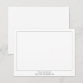 Minimalist Vanaf het bureau van Square Border Grey Notitiekaartje (Voorkant / Achterkant)