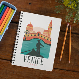 Minimalist Venice Italy Vintage Travel Gondola Notitieboek