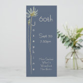 Minimalist Vertical Floral Slate 60th Birthday  Kaart (Staand voorkant)