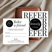 Minimalist Verwijs een Vriend Zwart & Wit Chique S Aanbevelingskaartje