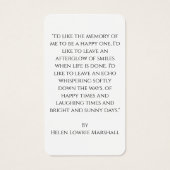 Minimalist viert de Kaart van het levensfotogebed (Achterkant)