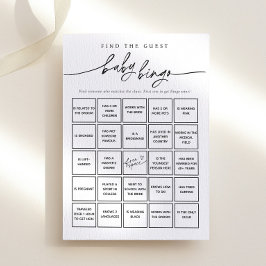 Minimalist Vind de Gast Baby Bingo Game Kaart