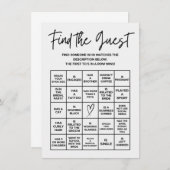 Minimalist Vind de Gast Bridal Bingo Game Kaart (Voorkant / Achterkant)