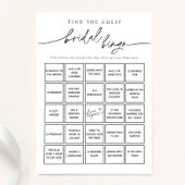 Minimalist Vind de Gast Bridal Bingo Game Kaart