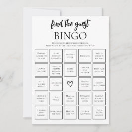 Minimalist Vind de gast bruids bingo spel Kaart