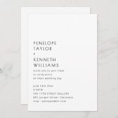 Minimalist Vintage Typography Black White Wedding Kaart (Voorkant / Achterkant)