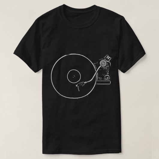 Minimalist Vinyl Record Player Art T-shirt (Design voorkant)