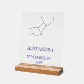 Minimalist Virgo Constellation Acrylic Sign - Pers Acryl Bord (Hoek)