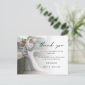 Minimalist Voeg foto toe Trouwfoto Dank u Postc Briefkaart (Staand voorkant)