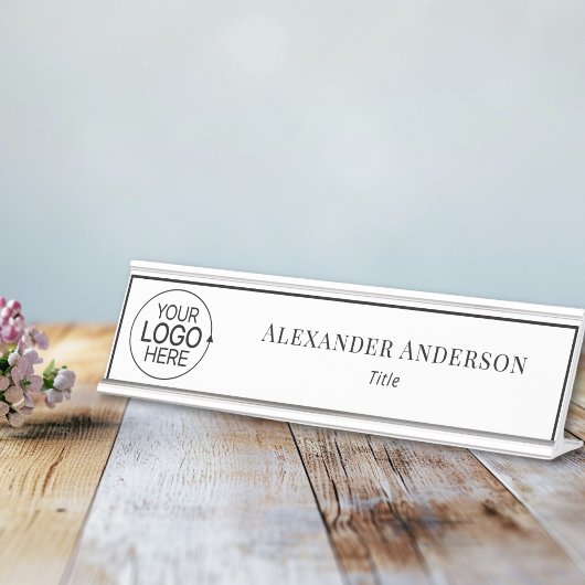 Minimalist Voeg uw Logo Minimal-typografie toe Bureau Naambordje