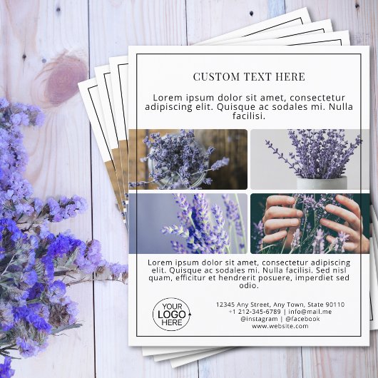 Minimalist Voeg uw Logo Photo Collage Promo toe Flyer