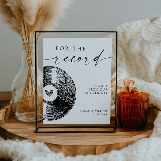 Minimalist Voor Het Record Teken Ons Gastboek Poster