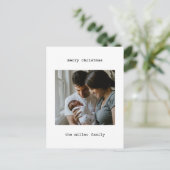 Minimalist Vrolijk Kerstfeest met Foto Feestdagenkaart (Staand voorkant)