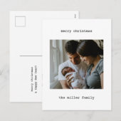 Minimalist Vrolijk Kerstfeest met Foto Feestdagenkaart (Voorkant / Achterkant)