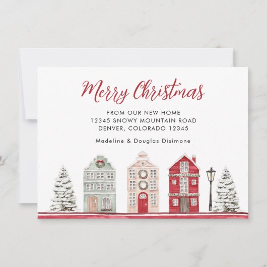 Minimalist Vrolijk Kerstfeest vanuit ons nieuwe hu Aankondiging (Voorkant)