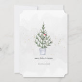 Minimalist 🎄 Vrolijk Kerstfeest Waterverf Feestdagenkaart (Voorkant)