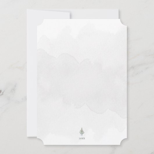 Minimalist 🎄 Vrolijk Kerstfeest Waterverf Feestdagenkaart (Achterkant)