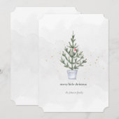 Minimalist 🎄 Vrolijk Kerstfeest Waterverf Feestdagenkaart (Voorkant / Achterkant)