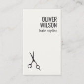 Minimalist Warm White Black Bold Hair Salon Visitekaartje (Voorkant)
