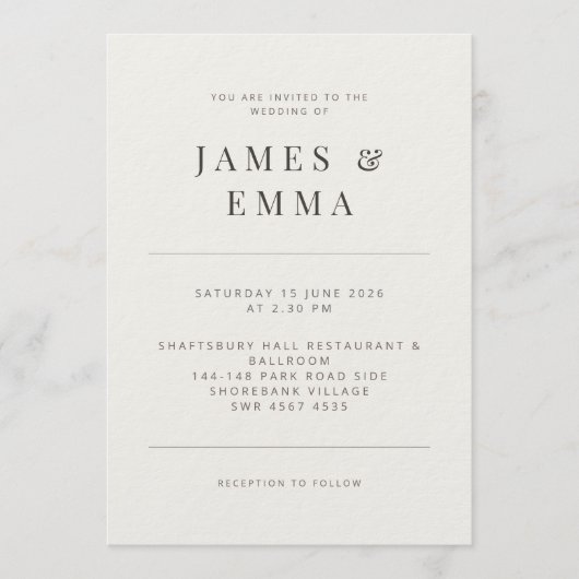 Minimalist  | Warm White Kaart (Voorkant)