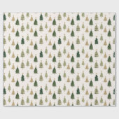 Minimalist Watercolor Christmas Tree Pattern Cadeaupapier (Vlak)