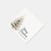 Minimalist Watercolor Christmas Tree Personalized  Servet (Hoek)