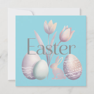 Minimalist Watercolor Easter Typographic Design Feestdagenkaart