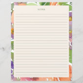 Minimalist Watercolor Floral Bridal Shower Recipes (Achterkant)