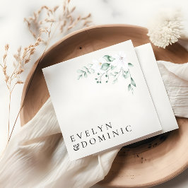 Minimalist Watercolor Greenery Foliage Wedding  Servet