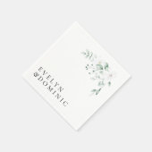 Minimalist Watercolor Greenery Foliage Wedding  Servet (Hoek)