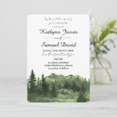 Minimalist Watercolor Pine Tree Mountain Kaart (Staand voorkant)