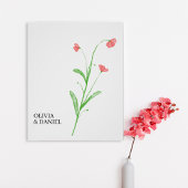 Minimalist Watercolor Wildflower Wedding Poster
